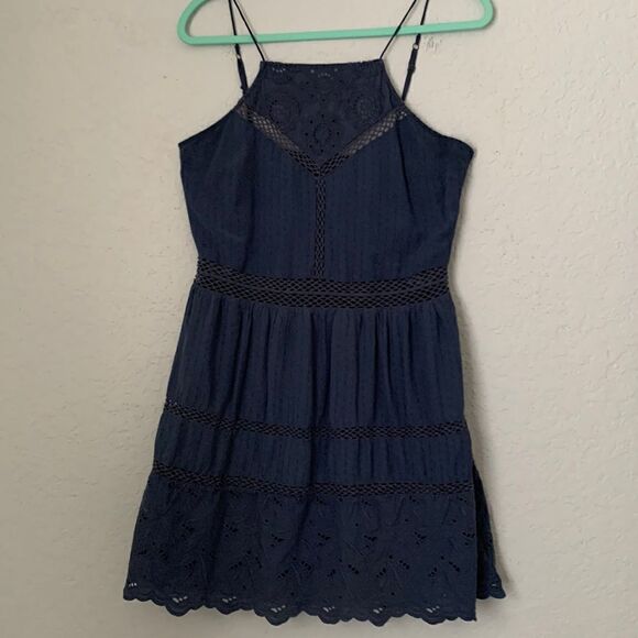 Abercrombie & Fitch Sleeveless Crochet Lace Viscose Mini Dress Size M - Picture 1 of 12